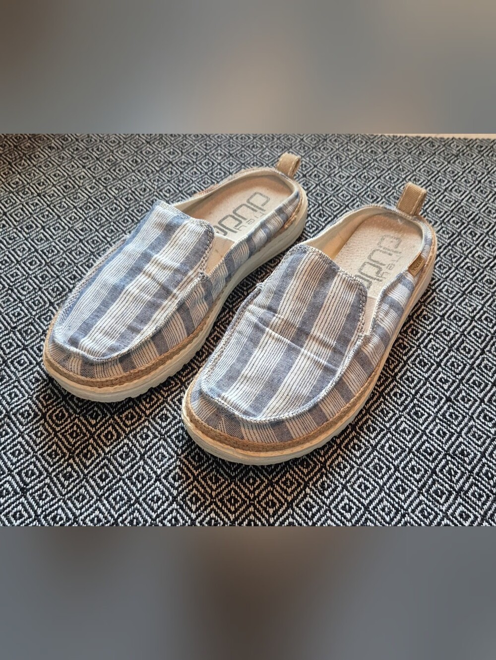 Hey Dude Lexi - Stripes Blue- Slip On Shoes / Mules Size 7
